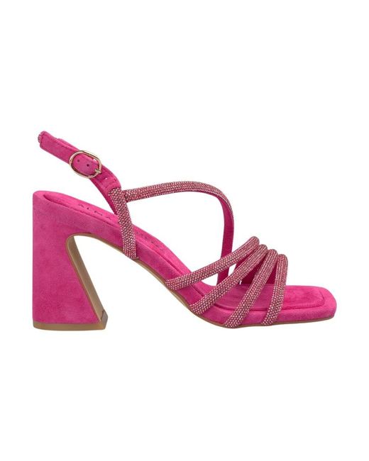 Alma En Pena. Pink Sandalen Mit Glänzenden Riemen