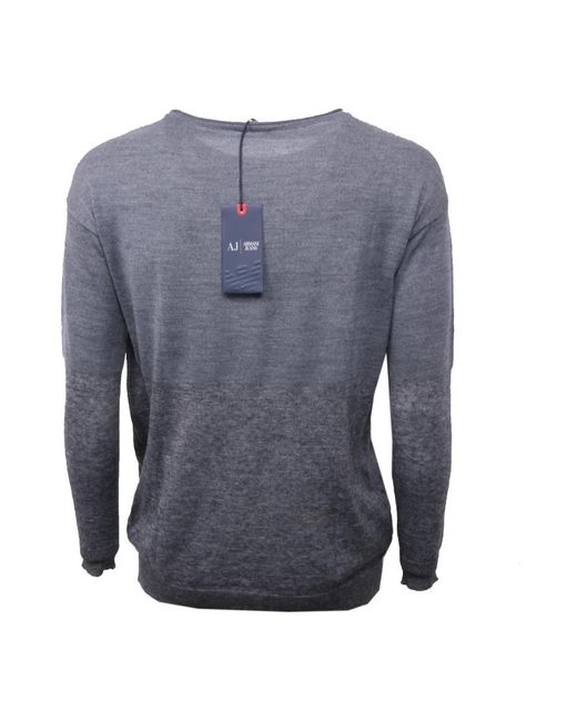 Armani Blue Round-Neck Knitwear