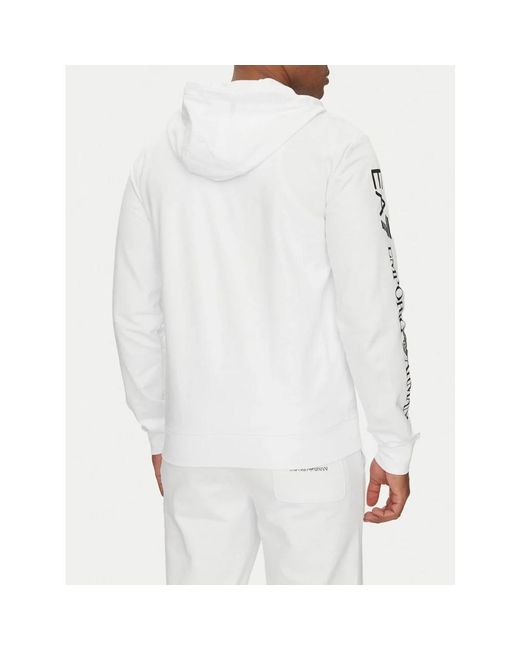 EA7 Zip-Through Sweatshirt in het White voor heren