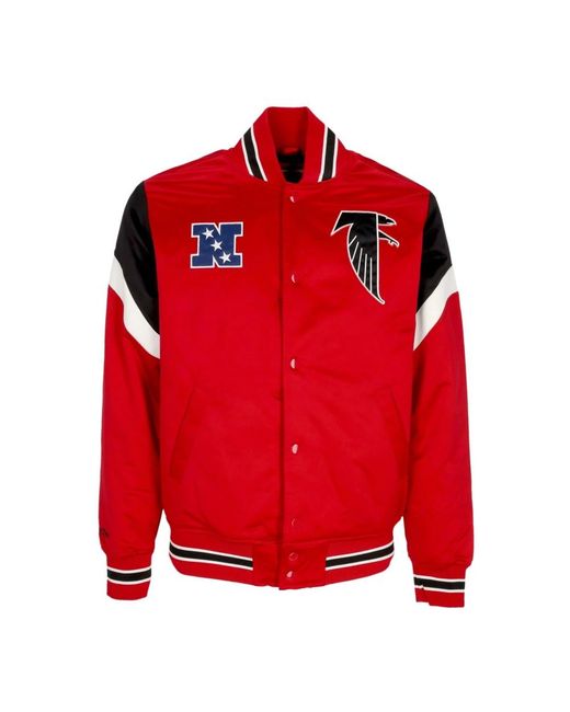 Mitchell & Ness Jassen ,Rood ,Polyester Atlanta Falcons Bomberjack Nfl Teamkleuren in het Red voor heren