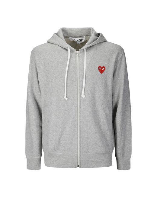 COMME DES GARÇONS PLAY Grijze Sweatshirt Met Rood Emblem in het Gray voor heren
