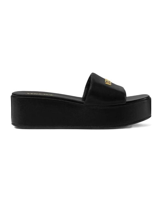Wedges Versace de color Black
