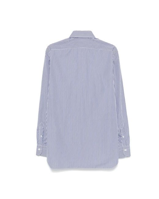 Barba Napoli Blue Casual Shirts for men