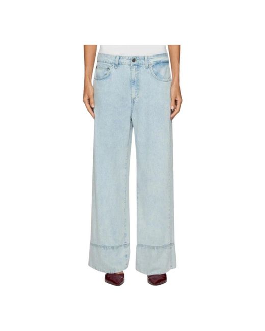 デニム・ジーパン DONDUP Women Straight Pants IDP777DF0283HX5DD800 BLUE Dondup Straight Jeans in Blue | Lyst