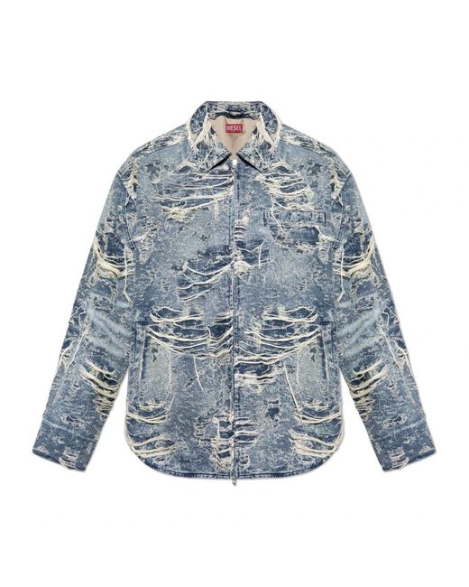 DIESEL Jassen ,Blauw ,Katoen Jacket D-Ivar-Fsg 1 in het Blue voor heren