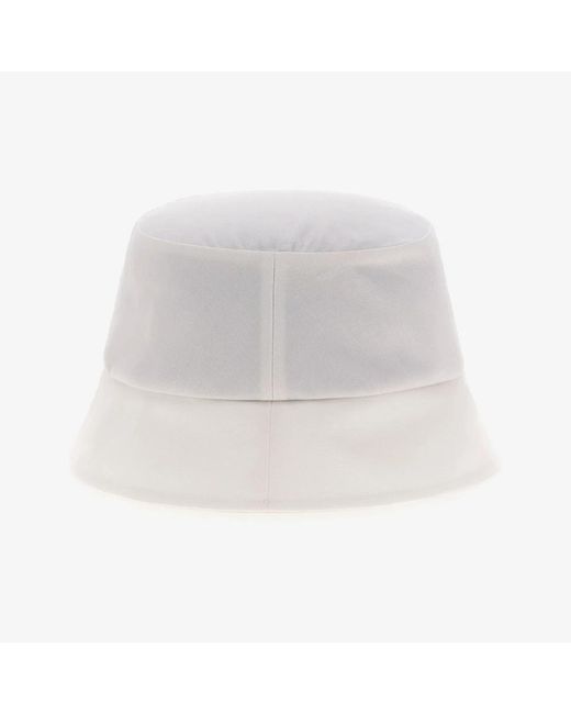 Roberto Cavalli White Logo Eimer Hut Twill Stoff