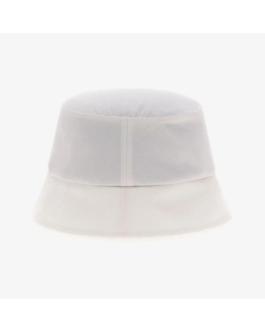 Roberto Cavalli White Logo Eimer Hut Twill Stoff