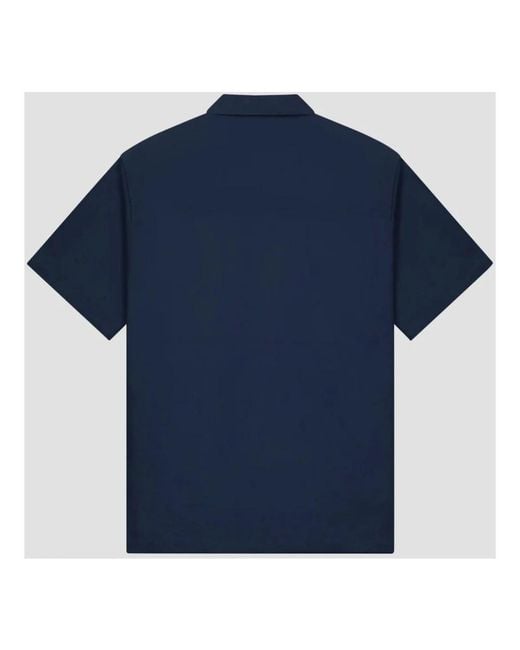 Olaf Hussein Blue Short Sleeve Shirts for men