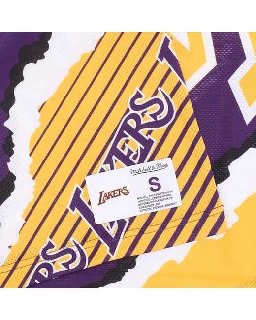 Mitchell & Ness Tops ,Geel ,Polyester Nba Jumbotron Basketball Tank Top in het Blue voor heren