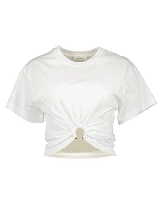 Rabanne Tops ,Wit ,Katoen Witte Ring T-Shirt in het White