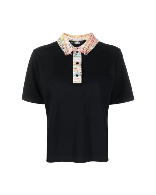 Karl Lagerfeld Black Polo Shirts