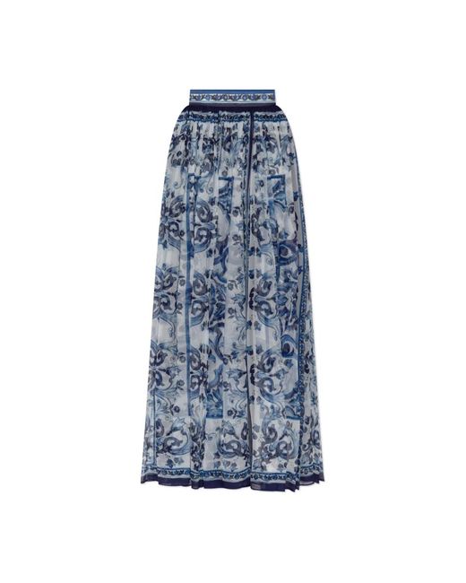 Dolce & Gabbana Blue Maxi Skirts