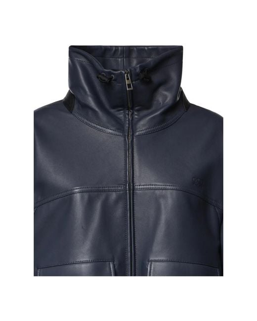 Loewe Blue Leather Jackets