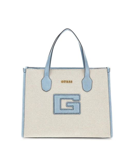 Guess Blue G status 2 compartment natural/light denim tasche