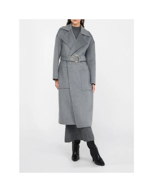 Liu Jo Gray Belted Coats