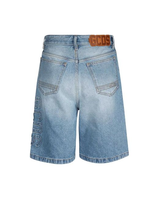 Gcds Blue Denim Shorts for men