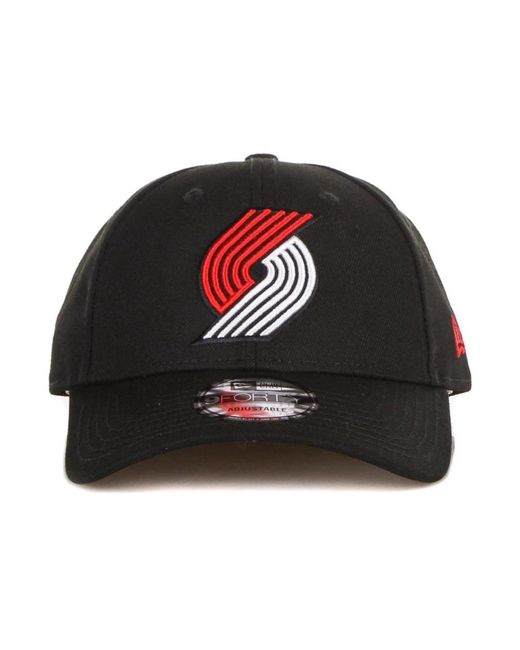 KTZ Accessoires ,Zwart ,Polyester Portland Trail Blazers Gebogen Klep Pet in het Black voor heren