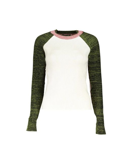 Desigual Round-Neck Knitwear in het Green
