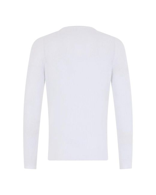 Fedeli Langarmpullover in White für Herren