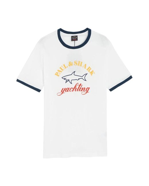 Paul & Shark White T-shirt Fo C0p1006 010 M / for men