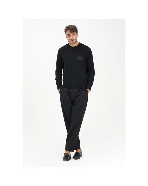 ARMANI EXCHANGE Black Slim-Fit Trousers for men