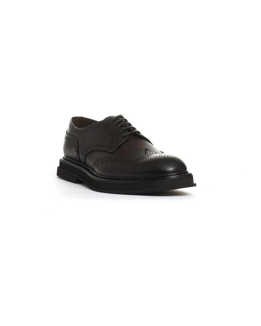 Doucal's Black Laced Shoes for men