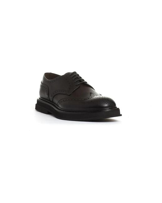 Doucal's Black Laced Shoes for men