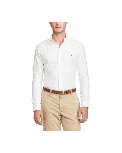 Camicia oxford slim fit bianca di Ralph Lauren in White da Uomo