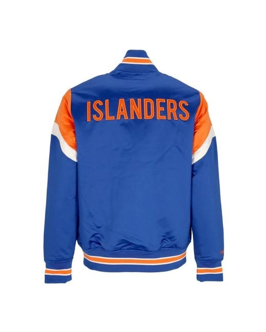 Mitchell & Ness Jassen ,Blauw ,Polyester Nhl Heavyweight Bomber Jacket New York Islanders in het Blue voor heren
