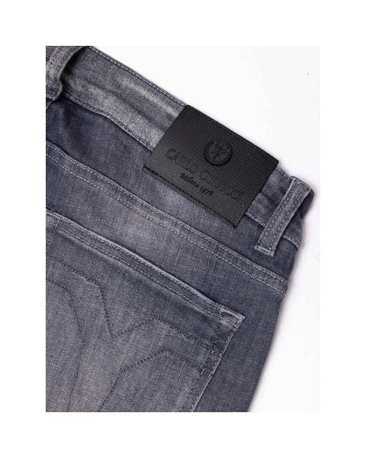 carlo colucci Gray Slim-Fit Jeans for men
