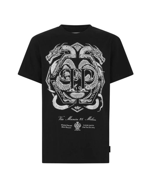 Philipp Plein Black T-Shirts for men