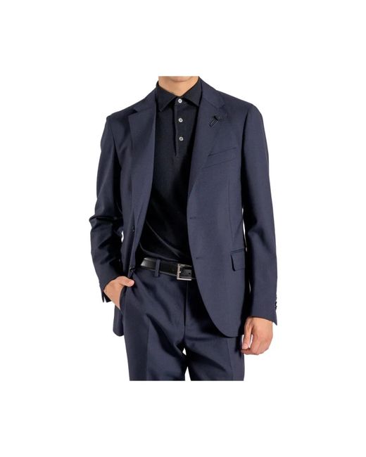 Lardini Kostuums ,Blauw ,Wol Single Breasted Pak in het Blue voor heren