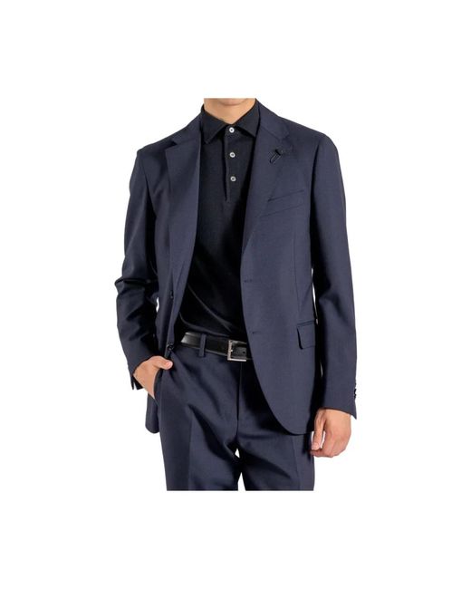 Lardini Kostuums ,Blauw ,Wol Single Breasted Pak in het Blue voor heren