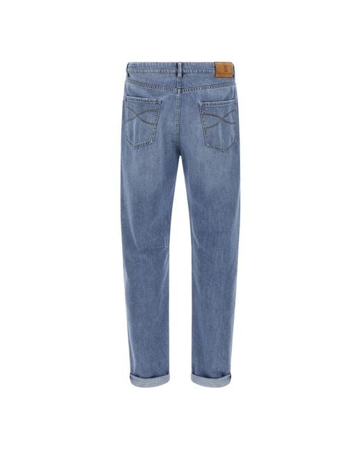 Brunello Cucinelli Blue Loose Fit Jeans for men