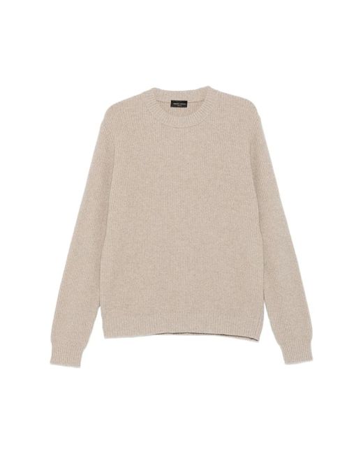 Roberto Collina Natural Round-Neck Knitwear for men