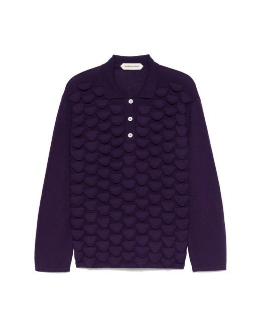 NAMACHEKO Blue V-Neck Knitwear for men