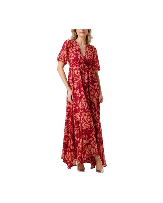 Notre-v Kleedjes ,Rood ,Paarse Charm Maxi Jurk in het Red