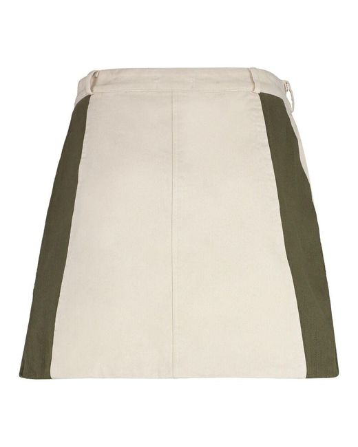Rhude Natural Baumwoll Mini-Rock Mit Seitenschlitzen