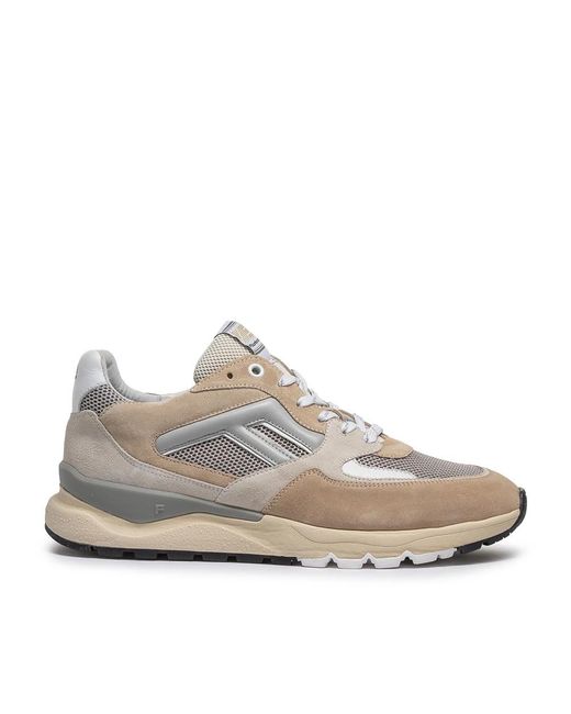 van Bommel Schoenen ,Bruin ,Leer Floris Sport Textile Sneaker in het Gray voor heren