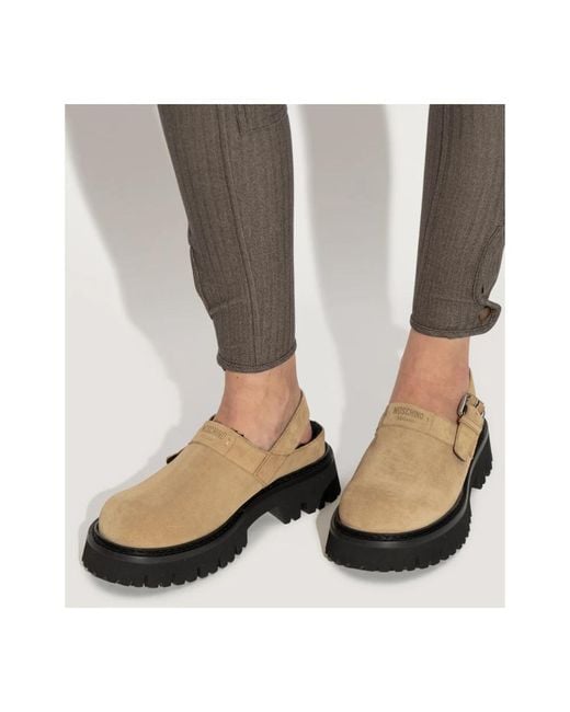 Moschino Brown Clogs