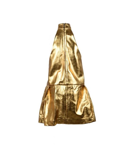 we11done Kleedjes ,Geel ,Leer Damesjurk in het Metallic