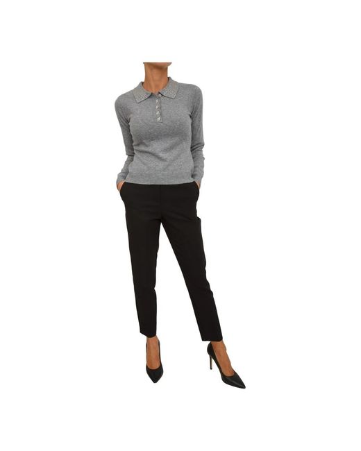 Fracomina Gray Round-Neck Knitwear