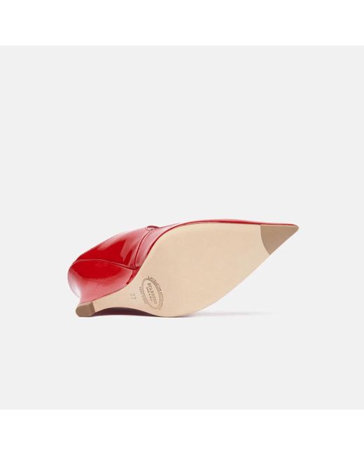Scarosso Red Heeled Mules