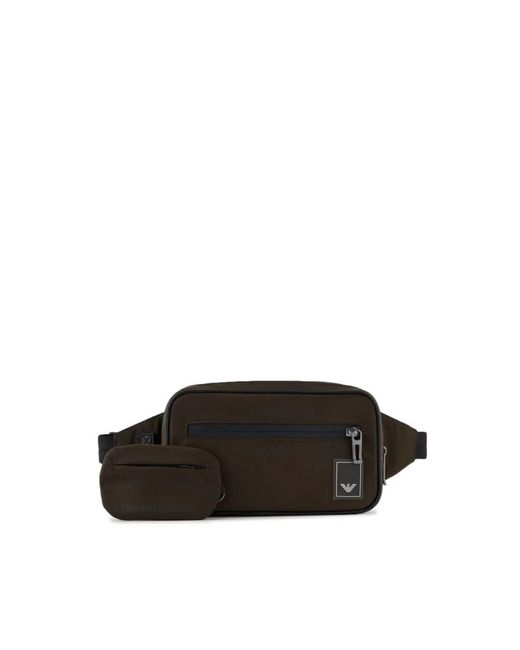 Emporio Armani Black Belt Bags for men
