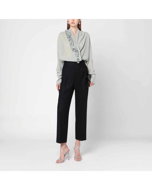 Alberta Ferretti Black Cropped Trousers