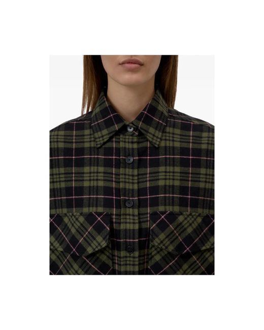 Closed Oversized Geruite Blouse in het Black