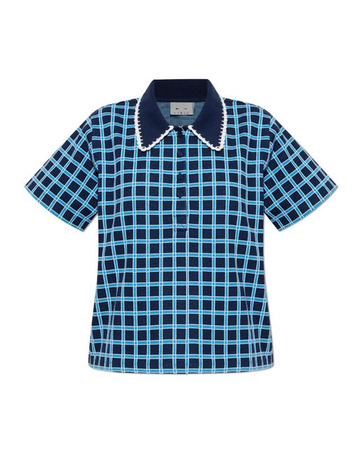 The Upside Clubhouse Dom Geruite Polo in het Blue