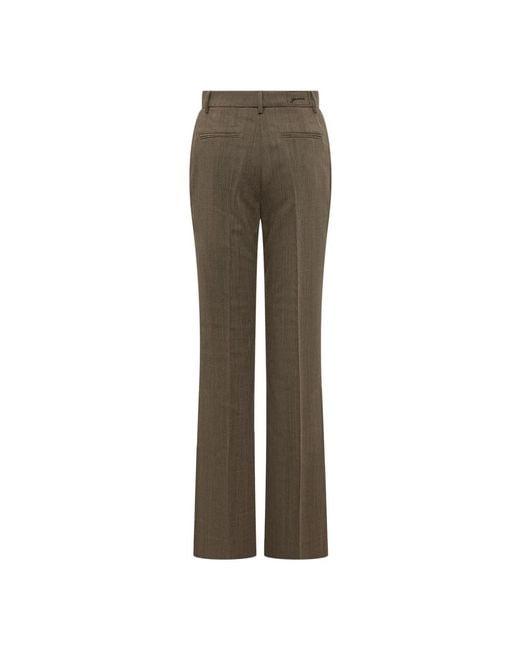 Ganni Gray Straight Trousers
