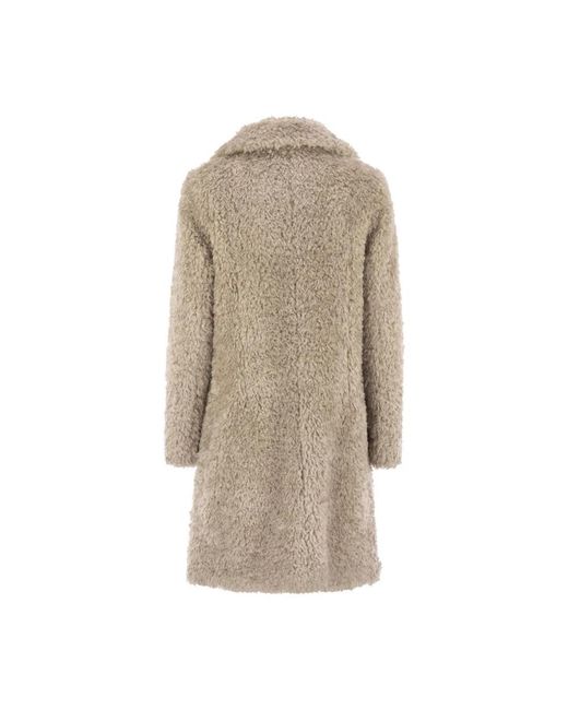 Herno Jassen ,Katoen Zachte Faux-Fur Jas in het Natural