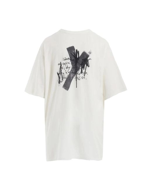 Yohji Yamamoto White Luftiges Jersey Big Sleeves T-Shirt